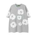 Denim Tears Heather Grey All‑Over Cotton Wreath Print T‑Shirt