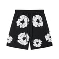 Denim Tears Black Cotton Wreath Print Casual Shorts