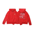 Palm Angels Dragon Graphic Back Print Hoodie - Red