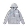 Trapstar Style Autumn/Winter Split-Color Arch Logo Hoodie - Heather Grey/Blue