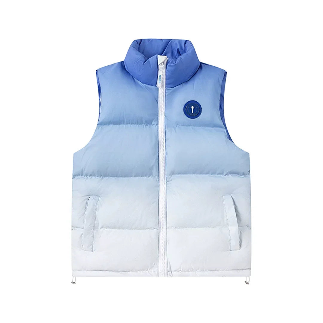 Trapstar Ombre Fade Puffer Vest - Blue/White