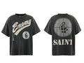 Saint Michael "Enemy" & Target Graphic Vintage T-Shirt - Black