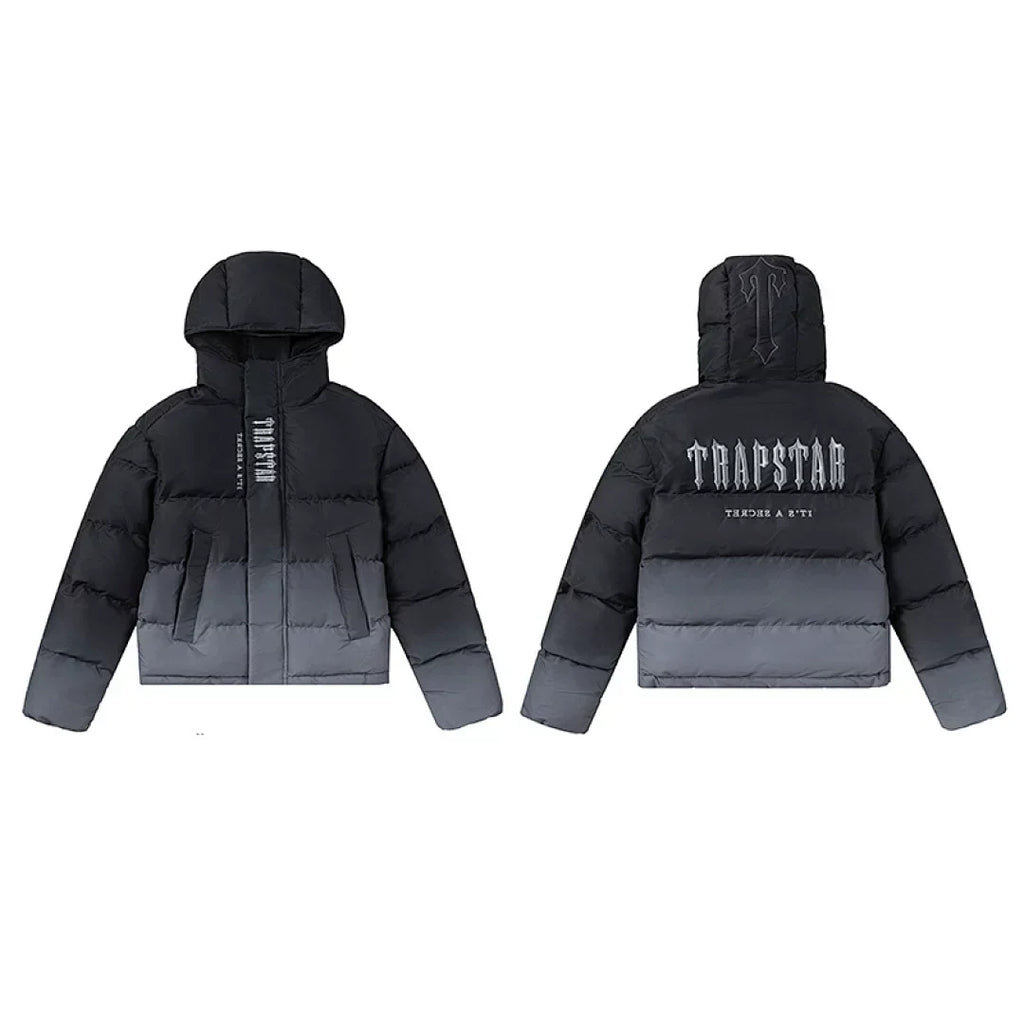 Trapstar Ombre Fade Puffer Jacket - Black/Grey